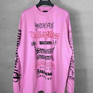 Balenciaga pink long-sleeved T-shirt